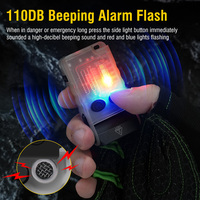 Mini lampe torche porte-clés, tête pivotante à 180 degrés, rechargeable par USB-C, étanche IP67, avec aimant à l'arrière et clip.