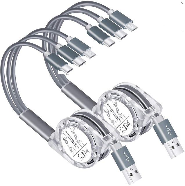 Custom Logo Retractable 3 in 1 USB Extension Cable Multi Mobile Charger Gift Promotional Cheap Cable