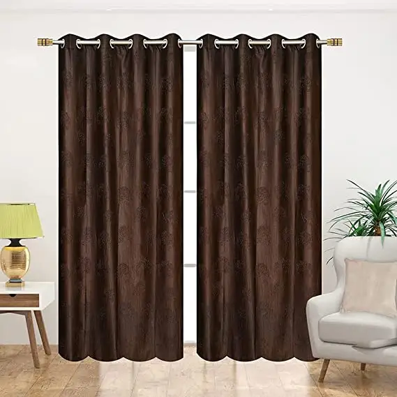 Premium Polyester Floral Tree Punch Door Curtain for Living Room Drawing and Bedroom