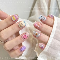 Perles de riz en résine tendance style Instagram, douces et polyvalentes, couleur bonbon, irisées, petites fleurs de dessin animé, DIY