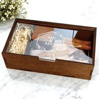 Boîte à souvenirs de mariage avec couvercle - Boîte à souvenirs en bois personnalisée pour la mariée et le marié, cadeau unique pour les couples