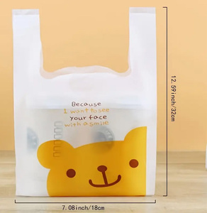 Customized <b>Biodegradable</b> Moisture Proof Hot Stamping PE Plastic T-Shirt Bag for Supermarket & Exhibition Use - Product Image 3