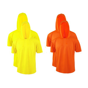 เสื้อทำงานแบบกำหนดเองสำหรับผู้ชาย สีเหลืองสะท้อนแสง แห้งเร็ว สำหรับงานจัดสวน พร้อมหมวก - Product Image 2