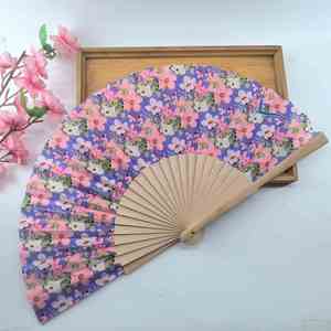 Customized Logo Color Folk Art Folding Fan Wood Wedding Favor <b>Gifts</b> with Advertising Style Promotional Box - Product Image 2