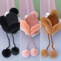 Offre Spéciale femme hiver tricoté chapeaux pour femmes avec fermeture éclair garder le visage plus chaud pompons casquette