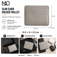 Portefeuille porte-cartes en cuir gris clair pour hommes et femmes, idéal pour le bureau et les voyages, avec poche multi-fentes fine, design léger, logo personnalisé