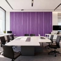 Panneau acoustique Premium Strip 100% fibre de polyester PET NRC 1.0 certifié OEKO-TEX Isolation phonique Multicolore