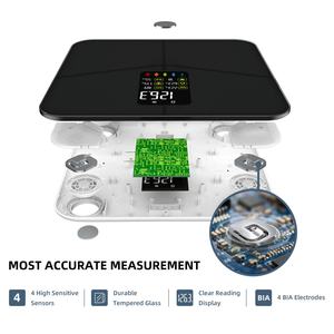 Tragbare intelligente Körperfett waage für den Heimgebrauch Digitales Badezimmer Elektronisches Wiege gerät Glas <span class=keywords><strong>material</strong></span> Maximales Gewicht 180kg - Product Image 4