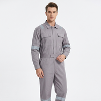 Combinaison de travail en tissu TC durable, combinaison de protection de sécurité avec bandes réfléchissantes pour les mécaniciens de la construction