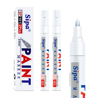 Vente en gros de marqueurs permanents imperméables SP101 avec 12 couleurs, pointe ronde, pour toutes surfaces, largeur d'écriture de 3,0 mm