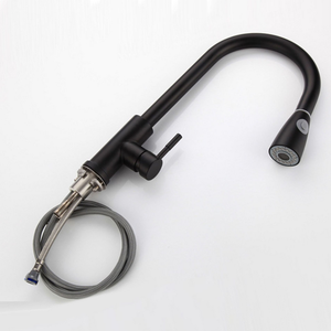 Tirer Vers Le Bas robinet de cuisine Contemporain Noir Mat UPC à Poignée Unique en acier inoxydable 304 robinet de cuisine - Product Image 3