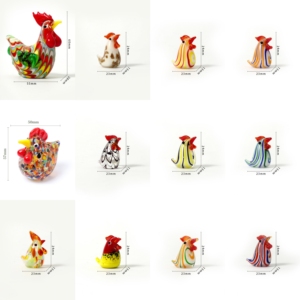 Adornos de Cristal con Forma de Pollo, Gallo y Pollito, Estilo Japonés, Creativos, Coloridos, Figuras de Animales para Decoración del Hogar y Sala de Estar - Product Image 2