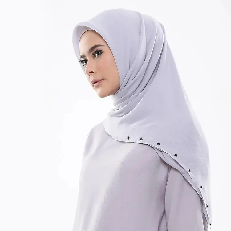 光沢のある最も人気のある頭のイスラム教徒の女性ヒジャーブスエードドロープリーツショーウエスト2セットプリーツスカーフ