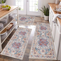 Ensemble de trois tapis d'entrée antidérapants, résistants à la saleté, en boucle de soie, tapis de porte en caoutchouc avec caractéristiques pour le sol domestique à la porte
