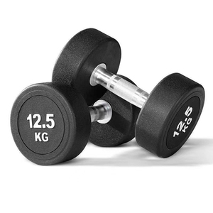 Haltères en fonte et caoutchouc 2,5-20 kg avec poignée antidérapante moletée - Équipement d'entraînement de force pour la salle de sport et la maison (vente en gros) - Product Image 5