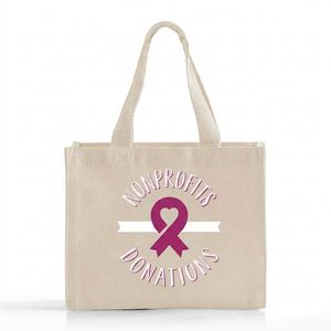 Wholesale Charity Event Giveaways Grocery Bag Custom Small Gusseted Square <b>Canvas</b> <b>Tote</b> Bag - Product Image 1