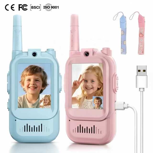 Best Cute ABS Kids Video Walkie Talkie Watch Long Range Rechargeable Two-Way Radio Mini Outdoor Toys Cartoon Shape Student Gift