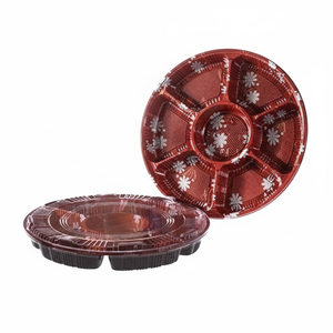 กล่องพลาสติกใส่อาหารรีไซเคิลได้แบบใช้แล้วทิ้งของไต้หวันพร้อมลายนูนจัดการง่ายสำหรับงานปาร์ตี้ซูชิและสลัดสำหรับใช้ในอาหาร - Product Image 1