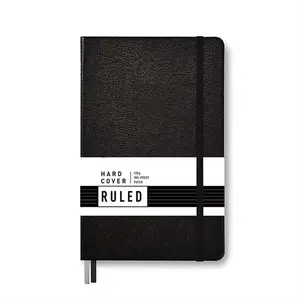 Caderno de papel para impressão de livros, agenda A5 personalizada, agenda 2024, preto, planner, laticínios, couro PU, caderno