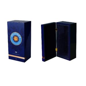 Caja de Vino Cilíndrica Hecha a Mano de Primera Calidad DS, Lacada en Azul Brillante, Madera Natural MDF, para Whisky, Vodka, Tequila, Café, Té, Chocolate - Product Image 5