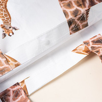 Sac de shopping tissé imperméable à grande capacité, personnalisé, portable, avec motifs animaliers, girafe, peau de serpent, film recouvert, pour le stockage et l'exposition