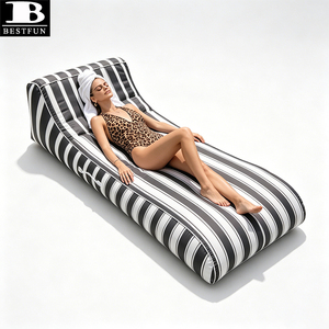 <span class=keywords><strong>Silla</strong></span> Inflable Ergonómica para <span class=keywords><strong>Piscina</strong></span>, Tumbona Resistente para Exteriores con Cubierta de Tela para Jardín o Patio Trasero - Product Image 6
