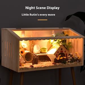 Lüks ahşap sürüngen ve Hamster yetiştiriciliği kutusu büyük uzay Pet Habitat ile akrilik şeffaf pencere Pet malzemeleri - Product Image 5
