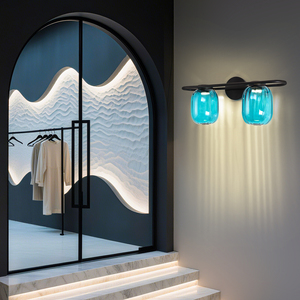 Lámpara de espejo de cristal sencilla, lámpara de tocador, lámpara de espejo de baño, luz frontal de espejo de cristal estilo nórdico, lámpara de pared americana - Product Image 3