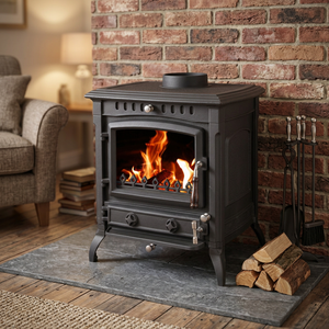 Brasero d'extérieur classique moderne en fonte, finition rouille naturelle, certifié CE, durable toutes saisons, sans fumée, alimenté par combustible - Product Image 3