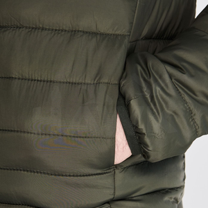 Veste bouffante chauffante à capuche zippée en polyester 100% sur mesure pour hommes hiver décontracté poche OEM Service fermeture éclair couleur unie Standard - Product Image 3