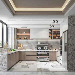 SANTOPOVA Armoires de cuisine sur mesure pour toute la maison, intégrées au mur, au sol et aux portes d'armoires avec cuisinières, design intégré pour la maison - Product Image 5