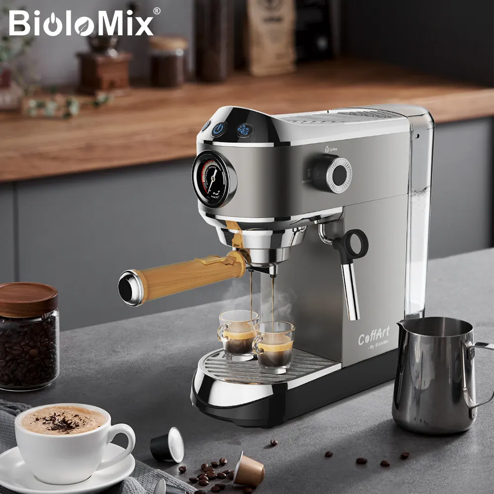 Kaffeemaschine CM7008 für Zuhause 20 Bar Kaffeemaschine Espressomaschine halbautomatischer Pumpentyp Cappuccino Latte Milch Schaumwolfmaschine