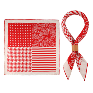 Fazzoletto da Taschino Classico con Stampa Pied-de-Poule Paisley, in Seta a Righe e Pois, 4 in 1 per Uomo - Product Image 3