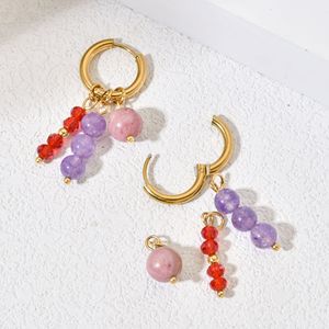Ciondoli in Ceramica Manna con Perle <span class=keywords><strong>di</strong></span> Porcellana Dipinte e Placcati in Oro per Creazione <span class=keywords><strong>di</strong></span> <span class=keywords><strong>Orecchini</strong></span> - Product Image 2