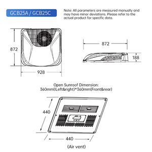 Nuevo Ventilador de Techo de 12V con Ahorro de Energía, Motor para Autocaravana, RV, Camper, Aire Acondicionado con Refrigerante R32 - Product Image 2