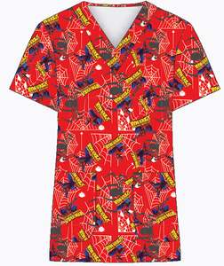 2024 Oem uniformi in poliestere di cotone Design personalizzato Halloween bellissimo ospedale Scrub donna donna donna stile Character Top - Product Image 4