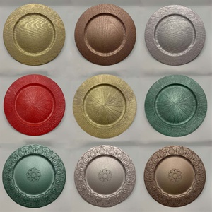 5 couleurs motif différent impression Vintage courtois Noble réutilisable en plastique épaissi plateau de bol de fruits assiettes de chargeur décoratives - Product Image 2