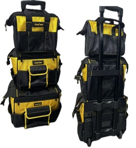 3 trong 1 công cụ không thấm nước Túi bộ miệng rộng bánh xe Ba lô <span class=keywords><strong>2</strong></span> túi tote nhỏ ăn trưa có thể điều chỉnh dây đeo cho thợ mộc thợ điện - Product Image 1