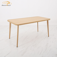 Chaise moderne en rotin meubles de salle à manger de jardin patio extérieur plastique bois 4 places table à manger et ensemble de chaises