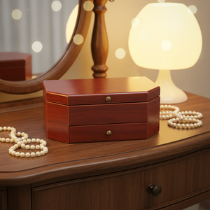Boîte à bijoux musicale en bois personnalisée avec miroir et tiroir |   <span class=keywords><strong>Cadeau</strong></span> souvenir familial pour filles et femmes - Product Image 5