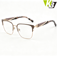 Monture de lunettes optiques carrées pour femmes, en métal et acétate, à monture complète, lunettes de prescription tendance