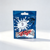 Sac d'emballage personnalisé imprimé refermable à trois soudures latérales en plastique souple transparent pour appâts de pêche avec fermeture éclair