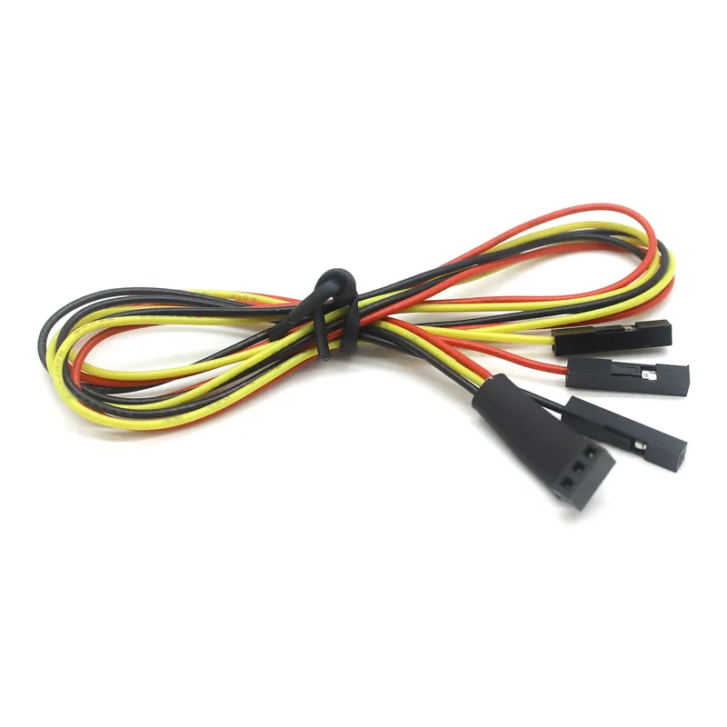 Customized 90 degree 3Pin terminal female socket TO triple 1P DuPont terminal 26AWG electronic wire
