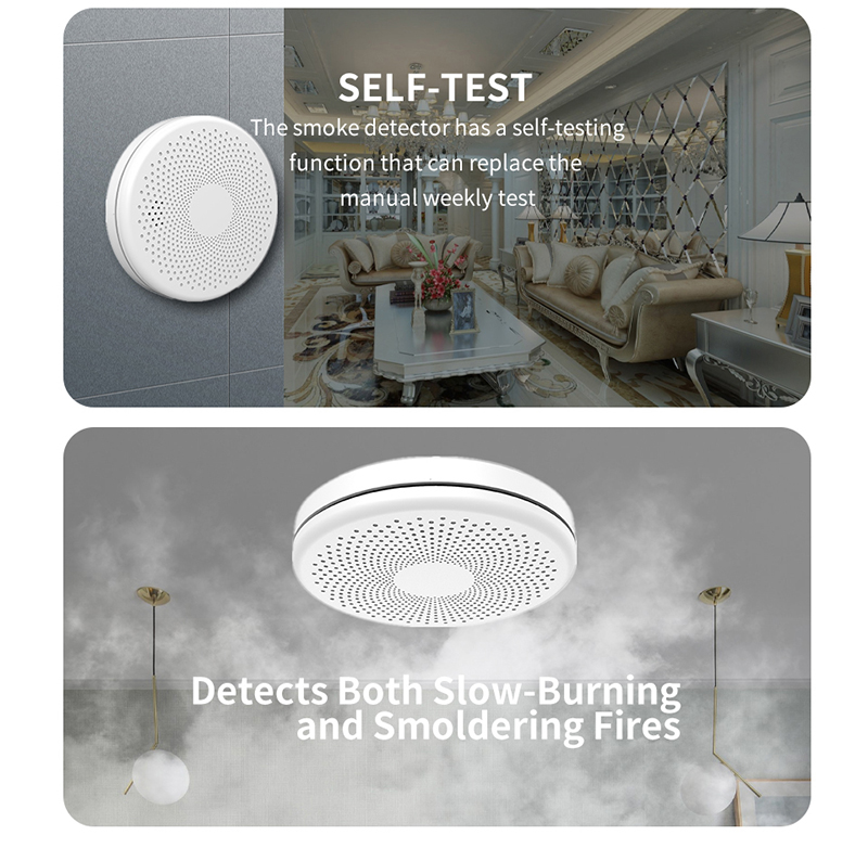 Tuya WiFi Smart CO and Smoke Alarm Detector 2 in 1 Combination alarm sound 85dB Wifi Smoke and Carbon Monoxide Alarm Detector