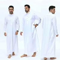 Vente en gros de robes arabes pour hommes, style classique, manches longues, thawb qatari, abaya, vêtements islamiques traditionnels pour la tenue quotidienne