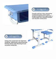 Bureau d'étudiant tendance à hauteur réglable avec plateau en plastique, économique pour les salles de classe et les universités