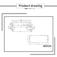 W69 * H27mm AEH135 Boîtier de protection pour contrôleur anodisé OEM Gravure laser Coque de boîtier en aluminium extrudé de type fendu OEM