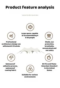 Ahtapot Şeklinde Büyük Boy Dört Mevsim Açık Hava Tente Kamp Çadırı Fiberglas Çerçeveli Parti Plaj Yürüyüşü Glamping İçin Çoklu Boyutlarda - Product Image 6