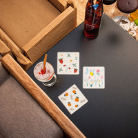 Assiette à vaisselle en céramique durable, sous-verres carrés et ronds pour boissons personnalisées