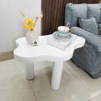 Table basse crème moderne simple 60x35x40cm, table créative pour petit espace, meuble de salon en bois massif, livraison directe